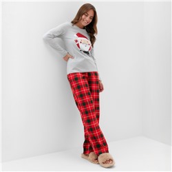 Пижама новогодняя женская (лонгслив, брюки) KAFTAN Santa, размер 48-50