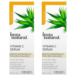 InstaNatural, набор для ухода за кожей, сыворотка с витамином С, 2 шт., каждая по 30 мл (1 жидк. унции)