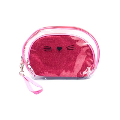 Sunflower Набор женских косметичек 526, 2 шт., розовый, прозрачный 21019