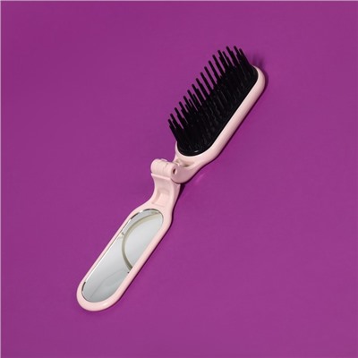 Расчёска массажная, складная, с зеркалом, 3×10 см, МИКС