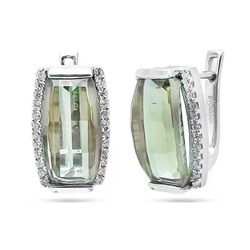 Серьги из серебра зеленый аметист, Лика