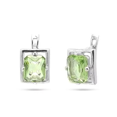 Серьги из серебра празиолит кварц, Ю-Ирина