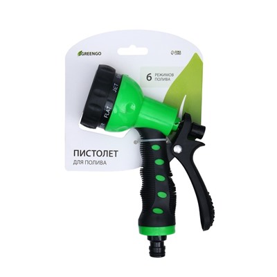 Пистолет для полива, 6 режимов, быстросъёмное соединение, pp−пластик, Greengo