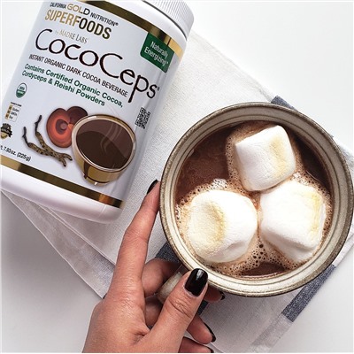 California Gold Nutrition, CocoCeps, SUPERFOODS, органическое какао, кордицепс и рейши, 225 г (7,93 унции)