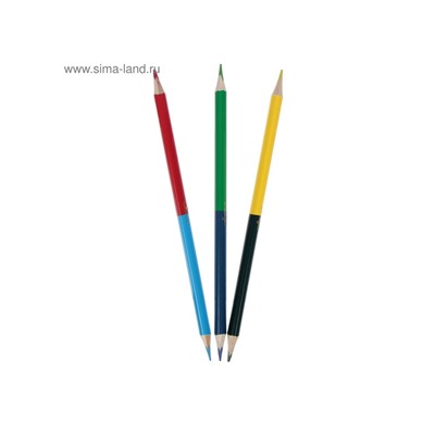 Карандаши Calligrata, цветные, двусторонние, 24 цвета, 12 шт., трёхгранные, деревянные