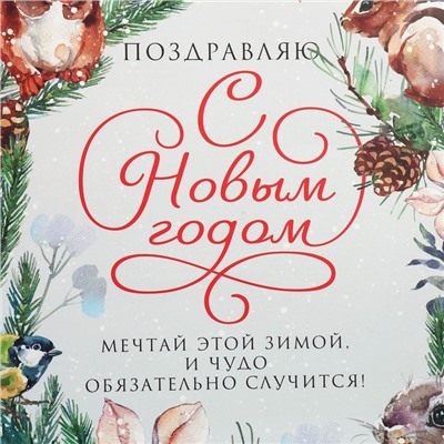 Пакет подарочный новогодний ламинированный «С Новым годом», XL 40×49×19 см