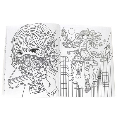 Раскраска аниме. Киберпанк