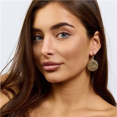 Серьги подвески крупные ювелирная бижутерия Итальянское золото (покрытие желтое 14к) , арт.217.430