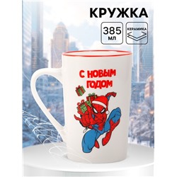 Кружка керамическая новогодняя, 385 мл, Человек-паук