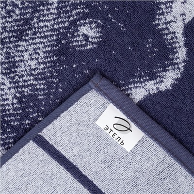 Полотенце махровое «Этель» T-REX, 70×130 см, хлопок 100%, синее