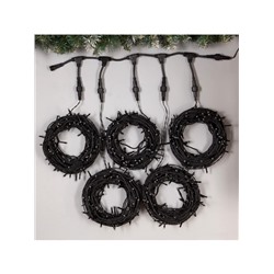 Гирлянда «Клип-лайт» 5 нитей по 20 м, IP44, УМС, тёмная нить, 665 LED, свечение синее, 24 В