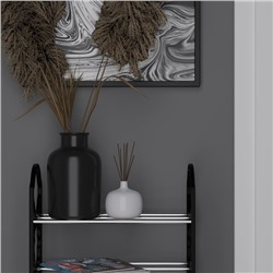Обувница Доляна, 4 яруса, 42×19×58 см, чёрная