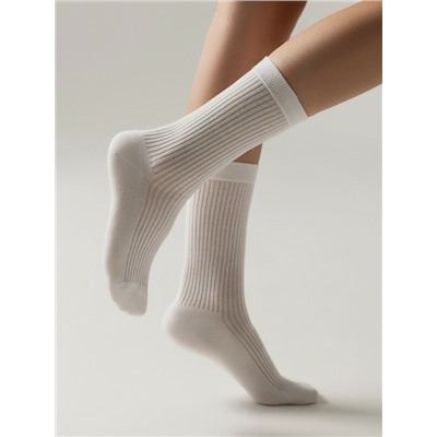 Удлиненные CONTE CLASSIC Хлопковые носки в рубчик