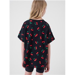 Комплект трикотажный для девочек: брюки (легинсы укороченные), фуфайка (футболка)