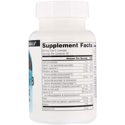 Source Naturals, комплекс ферментированных витаминов группы B, апельсиновый вкус, 60 таблеток для рассасывания