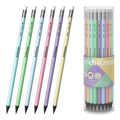 Карандаш пластиковый "JOY® Пастель" с ластиком HB 55272 ErichKrause