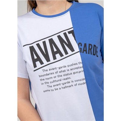 Футболка Авангард (Василек/белый)