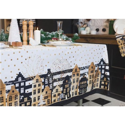 Скатерть новогодняя «Этель» Золотой город 147×180 см, 100% хлопок, саржа 190 г/м² с ГМВО