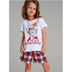 Комплект для девочек: фуфайка трикотажная (футболка), шорты текстильные