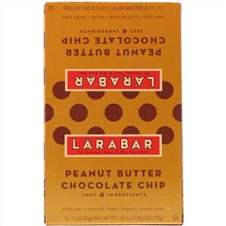 Larabar, The Original Fruit & Nut Food Bar, Peanut Butter Chocolate Chip, 16 Bars, 1.6 oz (45 g) Each