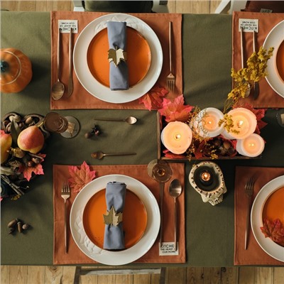 Набор салфеток «Этель» Kitchen, оранжевый, 30×40 см - 2 шт., 100% хлопок, саржа 220 г/м²