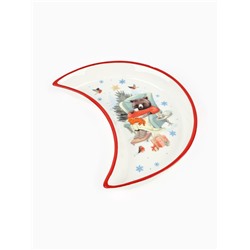 Тарелка новогодняя плоская «Уютного года», 10.5×20 см, ручная работа