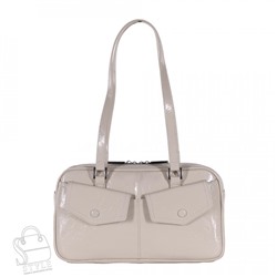 Сумка женская кожаная 2046Y apricot white Polina&Eiterou