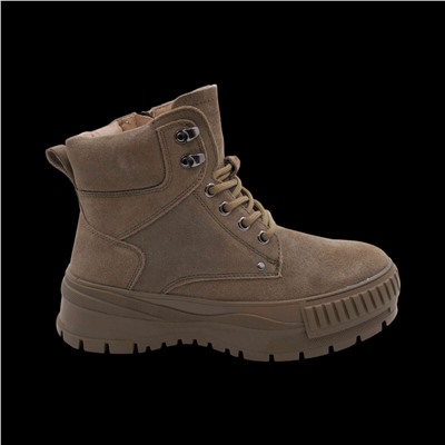 Ботинки из натуральной кожи на меху 88301-11 хаки