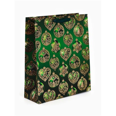 Пакет подарочный «Новогодний» 29×24×9 см, тиснение, конгрев, 3D-эффект