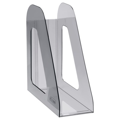 Лоток для бумаг вертикальный  90 мм Фаворит тонированный черный ЛТВ-30555 Стамм