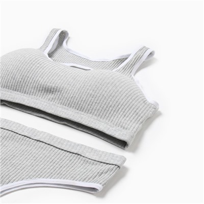 Комплект нижнего белья женский (топ, трусы) Collorista, серый, размер 42-44