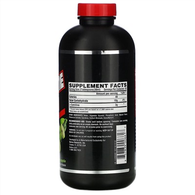 Nutrex Research, Black Series, Liquid Carnitine 3000, зеленое яблоко, 480 мл (16 жидких унций)