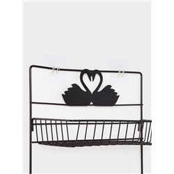 Полка 3-х ярусная, 6 крючков, 47×30×14 см, чёрная