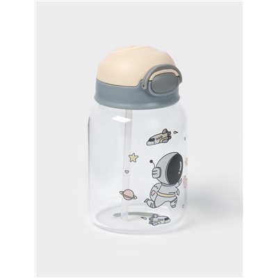 Бутылка для воды «Космонавты», 450 мл, 8.2×15 см, стекло, рисунок и МИКС