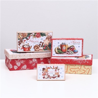 Набор подарочных новогодних коробок 10 в 1 «Исполнения желаний», 30×19×11.5 - 11×6×4 см