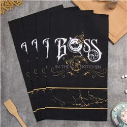 Набор кухонных полотенец «Доляна» Boss: 35×60 см - 4 шт., 100% хлопок, 160 г/м²