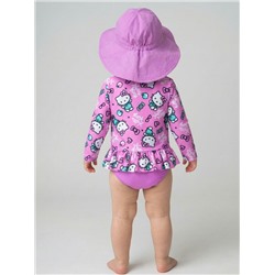 Комплект детский для девочек: плавательный костюм трикотажный, панама текстильная