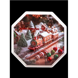 Поднос 28 см / X28 /уп 120/ Новогодний