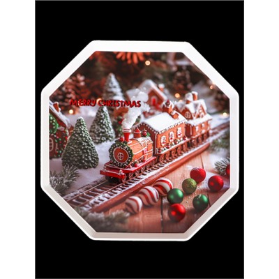 Поднос 28 см / X28 /уп 120/ Новогодний