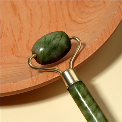 Массажёр - роллер «Гуаша», 14×5.8 см, цвет зелёный