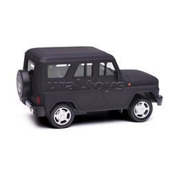 Машина металл UAZ Хантер 10,5 см, (матовый черный) инерц, в коробке