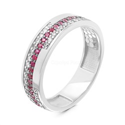 Кольцо из серебра с фианитами родированное 925 пробы к-7218р215