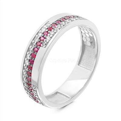 Кольцо из серебра с фианитами родированное 925 пробы к-7218р215