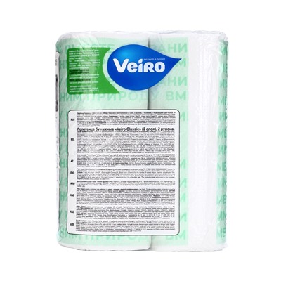 Полотенца бумажные Veiro Classic, белые, 2 слоя, 2 рулона