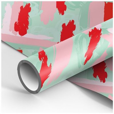 Бумага упаковочная  70х100 см "Stylish green" 90 г/м2 глянцевая М100_41067 (325734) MESHU