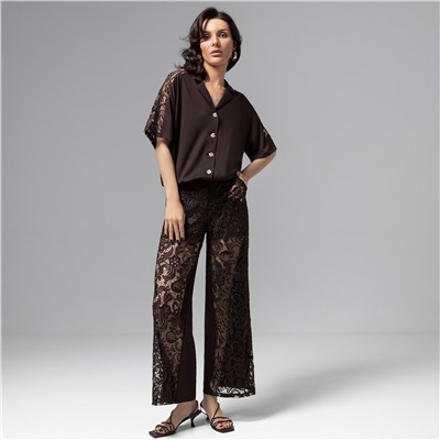 Кюлоты комбинированное с кружевом, Больше, чем просто стиль (горький шоколад)