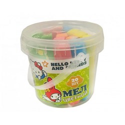 Мел цветной  20 шт "Hello Kitty&friends" в ведре 73069 Centrum