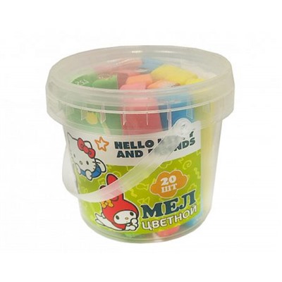 Мел цветной  20 шт "Hello Kitty&friends" в ведре 73069 Centrum