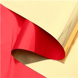 Полисилк для декора и флористики, двусторонний, золотой, красный, рулон 1 шт., 1×20 м