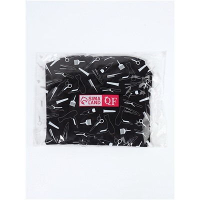 Пелерина парикмахерская, с крючком, чёрная